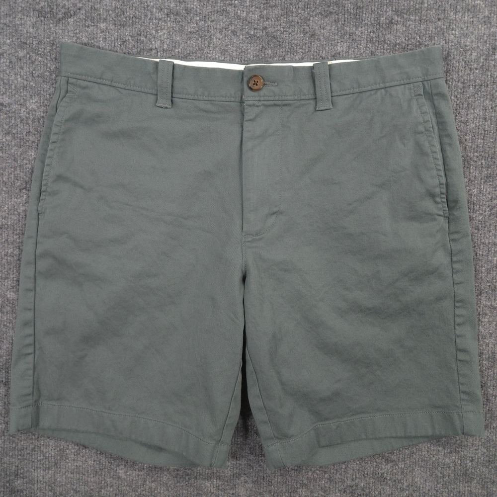 J Crew Flex Chino Shorts Mens 33 Sage Green Stretch Twill Preppy Golf 9 "Inseam